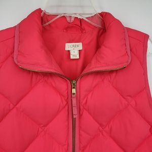 J Crew Down Vest Womens XS Hot Pink Quilted Puffer Casual‎ Outdoors Jacket NWOT